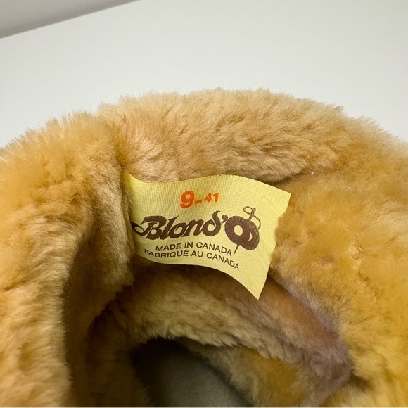 Blondo 70’s Vintage Women’s 9 Shearling Leather Sheepskin Boots Stacked Heel Rad - Picture 9 of 16